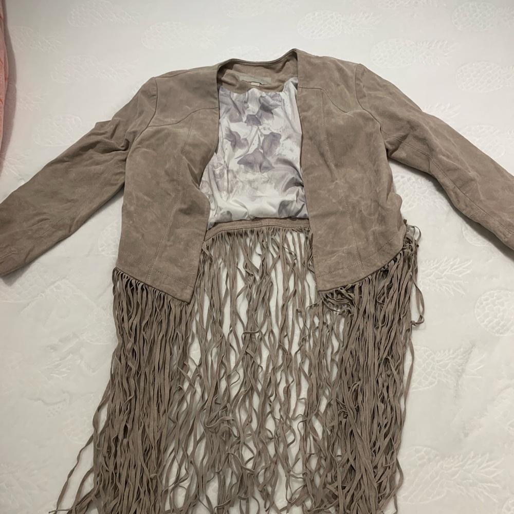 SOIA & KYO fringe leather fringe jacket